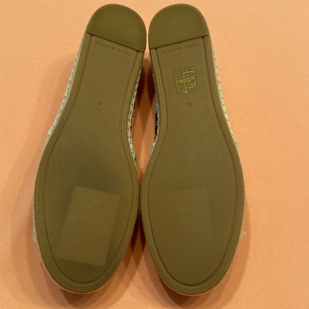New Tory Burch Hopewell Napa Leather Color Block Espadrille Flat size 8.5. - Picture 6 of 6
